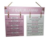 Neo Mamma cornice targa in legno da appendere "regole della mamma" 47x30cm circa