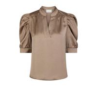 Neo Noir - Blusa di raso con maniche a sbuffo - - Blouses & Shirts - Donna - Marrone - 2XL