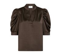 Neo Noir - Blusa di raso con maniche a sbuffo - - Blouses & Shirts - Donna - Marrone - S