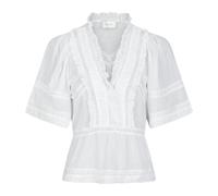 Neo Noir - Top in Voile Bianco con Dettagli a Nastro - - Blouses & Shirts - Donna - Bianco - XL