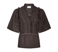 Neo Noir - Top in Voile Marrone con Dettagli a Nastro - - Blouses & Shirts - Donna - Marrone - M