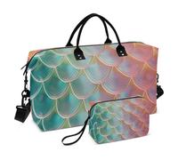 Neo-realismo colorato scala drago grande viaggio borsone da viaggio borsa per la notte borsa tote con borsa da toilette per yoga impermeabile, neo-realismo Scala di drago colorata, 1 size