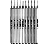 NEO+ Ricariche Penna Roller Compatibili con Montblanc - Inchiostro Nero 0,5 mm Punta Fine, Standard 112-113 mm Filettate, Scrittura Fluida, Confezione da 10