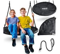 Neo-Sport Altalena a nido per esterni, 100 cm, con telaio, carico massimo 150 kg, impermeabile, rotonda, colore nero