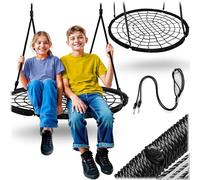 Neo-Sport Altalena a nido per esterni, 100 cm, con telaio, carico massimo 150 kg, impermeabile, rotonda, colore nero