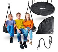 Neo-Sport Altalena a nido per esterni, 110 cm, con telaio, carico massimo 150 kg, impermeabile, rotonda, colore nero