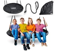 Neo-Sport Altalena a nido per esterni, 120 cm, con telaio, carico massimo 150 kg, impermeabile, rotonda, colore nero