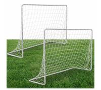 Neo-Sport Cancelli da calcio per bambini, per giardino e parco, set da 2 pezzi, per esterni 183 x 122 cm, per gioco e allenamento, telaio in acciaio con rete e 8 ancoraggi a terra, montaggio senza