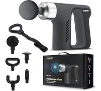 Neo-Sport Pistola massaggiante massaggiante con 4 testine massaggianti, massaggiatore elettrico, massaggiatore a mano, massaggio muscolare, colore nero