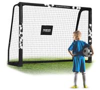 Neo-Sport Porta da calcio da calcio per bambini e adulti con custodia protettiva 180 x 120 x 60 cm nero bianco esagonale