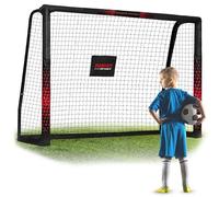 Neo-Sport Porta da calcio per bambini e adulti con custodia protettiva 180 x 120 x 60 cm, nero a pois rossi