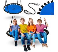 Neo-Sport Altalena a nido per esterni, 120 cm, con telaio, carico massimo 150 kg, impermeabile, rotondo, blu