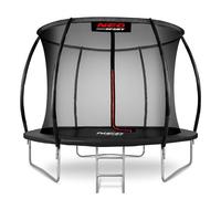 Neo-Sport Trampolino da giardino per bambini, rete di sicurezza interna, aste imbottite, resistente alle intemperie, antiruggine, portata fino a 100 kg, rosso, nero, 252 cm