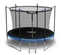 Neo-Sport Trampolino elastico da giardino per bambini, rete di sicurezza, scaletta interna, aste imbottite, resistente alle intemperie, antiruggine, resistente