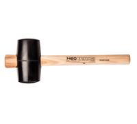 Rubber mallet 75mm/680g, hickory wood handle