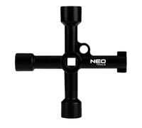 NEO TOOLS 4 vie Multifunzione Utilities Chiavi - Nero Universale Chiave per Armadio Elettrico Gas Meter Box Armadio Aprire Chiavi