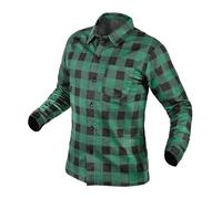NEO TOOLS Camicia di flanella, verde - Comodo abbigliamento da lavoro, 100% flanella di cotone, robusta, elegante e resistente, perfetta per il posto di lavoro, verde, S