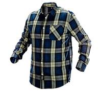 Neo Tools Camicia da Lavoro, in Flanella, a Quadri, Multicolore, S-XXL (Blu/Verde, L)