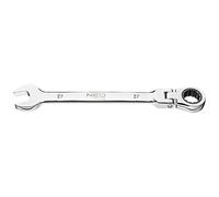 NEO TOOLS Chiave a cricchetto snodata misura 8-32 mm in acciaio CrV | Chiave a forcella e chiave poligonale a cricchetto (dimensioni 27 mm)