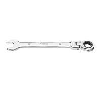 NEO TOOLS Chiave a cricchetto snodata, misura 8-32 mm, in acciaio CrV, chiave a forchetta (misura 17 mm)