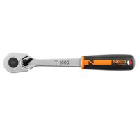 NEO TOOLS Cricchetto da 1/2", 90 denti, T-1000; 4o hub; meccanismo a cricchetto autobloccante; scatola di immagazzinaggio; struttura di azionamento rinforzata; acciaio al cromo vanadio