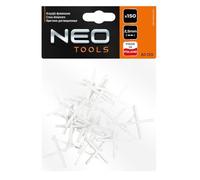 NEO TOOLS Croci per piastrelle in plastica, 7 misure, 1-5 mm, 100/150/200 pezzi, distanziali universali riutilizzabili e uniformi tra le piastrelle (150, 2,5 mm)