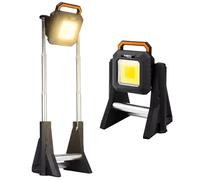 NEO TOOLS Faretto telescopico a batteria, 3000 lumen, COB LED | Powerbank, scelta della temperatura del colore e treppiede, luce da lavoro, per officina, cantiere e esterni
