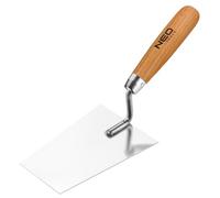 NEO TOOLS Frattone bernese, trapezoidale, con manico in legno, collo dritto | In acciaio inossidabile per l'applicazione di intonaci fini, intonaci o malte | Diverse versioni