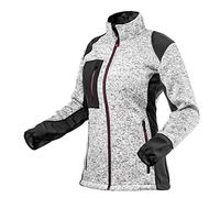 NEO TOOLS Giacca da lavoro da donna, effetto maglia, 100% poliestere, taglie S-XXL, caldo pile con inserti in tessuto softshell, chiusura lampo, 3 tasche con zip