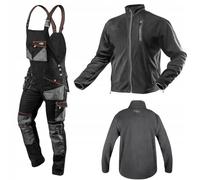 NEO TOOLS Giacca in pile polare grigio grafite, taglie S-XXXL, per uso esterno e attività ricreative, materiale traspirante, pratiche tasche, nero/grigio, XL