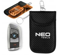 NEO TOOLS Keyless Go - Custodia protettiva RFID per chiavi auto, effetto carbonio, con catena, antifurto per tutti i modelli di veicoli
