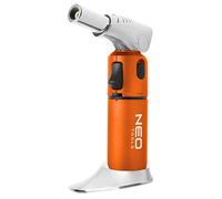 NEO TOOLS Microbruciatore a gas, bruciatore a gas, accensione piezoelettrica, blocco interruttore, regolazione della dimensione della fiamma, temperatura della fiamma 1350°C, testa mobile