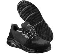 NEO TOOLS Scarpe antinfortunistiche da lavoro uomo e donna, leggere, con punta in acciaio, traspiranti, con punta in acciaio, antiscivolo, Neo Air O1 SR nero, blu, 39-47 EU, Nero con catarifrangenti