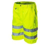 NEO TOOLS Pantaloncini di Sicurezza da Uomo, Taglie S-XXL (Giallo/Arancione), o Set con Maglietta e Cappuccio, Zone Riflettenti, Alta visibilità, Tasche multifunzionali, Giallo., XL
