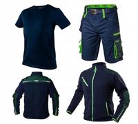 NEO TOOLS Pantaloni corti da lavoro da uomo, con cintura per pantaloni o set completo estivo, taglia XS - 3XL, design alla moda, rinforzato con cordura, tasche multifunzionali, Set (pantaloni + giacca