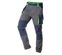NEO TOOLS Pantaloni da lavoro da uomo, 100% cotone, 210 g/m2, Ripstop, ginocchia rinforzate con cordura, elastico regolabile, grigio., S sottile
