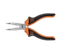 NEO TOOLS Pinze allungate piegate, lunghezza 160 mm, in acciaio temprato, con molla di foro e lato interno scanalato delle ganasce