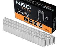 NEO TOOLS Punti zincati per cucitrice ad aria compressa (per modello NEO 14-570), GA18, tipo 90 (4K), lunghezza 10-40 mm, 4000 pezzi, in filo di acciaio zincato, resistente alla corrosione (15 mm)