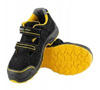 NEO TOOLS Sandali di sicurezza S1 ESD, scarpe da lavoro con cappuccio composito i protezione S1 FO SR, in pelle traspirante, chiusura in , leggero, nero e giallo., 39 EU