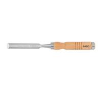 NEO TOOLS Scalpello per legno, scalpello, larghezza lama 10-38 mm, lama in acciaio CrV, manico in legno per comfort, rinforzo d'impatto, anelli in metallo sui manici, affilabile (16 mm)