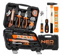 NEO TOOLS Set di Attrezzi per Fai Da Te, 60 Pezzi in Una Custodia | Chiavi a Bussola da 1/4", Chiave a Brugola, Manico | Set Completo per Officina, Garage