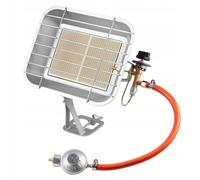 NEO TOOLS Stufa a gas, riscaldatore a gas, con regolatore di pressione, alimentato a gas propano, con tubo e regolatore - 34 x 13 x 40 cm - Potenza nominale - 4600 W
