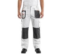 NEO TOOLS Set Professionale di Pantaloni da Lavoro (Pantaloni, Giacca, Ginocchiere), Colore Bianco, Pantaloni di Sicurezza, Abbigliamento da Lavoro, Abbigliamento da Lavoro, Pantaloni da Pittore,