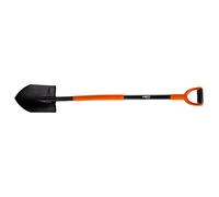 NEO TOOLS Vanga professionale temprata, fusto in metallo, manico gommato su tubo, lunghezza 1250 mm, larghezza testa 200 mm, vanga da giardinaggio, pala da costruzione ergonomica (affilata)