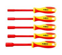 NEO TOOLS VDE - Set di chiavi a bussola isolate, 5 pezzi, 5,5 - 13 mm, per lavori sotto tensione, utensili elettricisti per viti precise e sicure, set di cacciaviti