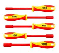 NEO TOOLS VDE - Set di chiavi a bussola isolate, 5 pezzi, 5,5 - 13 mm, per lavori sotto tensione, utensili elettricisti per viti precise e sicure, set di cacciaviti