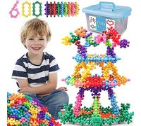 NEOACT 600 pezzi blocchi per collegare giocattoli in plastica solida, giocattoli educativi per bambini, ragazzi e ragazze, Aged 3+, promozione di abilità motorie fini e sviluppo sensoriale.