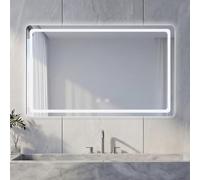 NeoArt Specchio bagno LED Antiappannamento Dimmerabile 10%-100% 80x60cm | 3 Temperature Colore 3000K-6500K Touch con Memoria HD Specchio Bagno con Luce LED IP44 IP65 Impermeabile Specchio d'argento