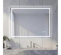 NeoArt Specchio da bagno Antiappannamento HD Specchio d'argento 80x60cm | Dimmerabile 10%-100% 3 Temperature Colore 3000K-6500K Touch con Memoria IP44 IP65 Impermeabile Specchio Bagno con Luce LED