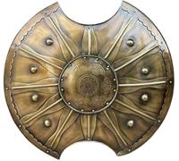 NEOARY Scudo storico di Troy War Shield di Troy Achille, scudo Brad Pitt, artigianato in metallo inciso a mano per costume da cavaliere soldato guerriero, scudo di guerra medievale per cosplay